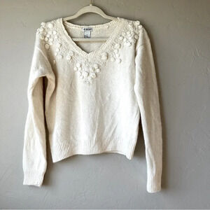 Sweater‎ Pearl Bride Cream coquette preppy feminine vintage girly soft boho cute
